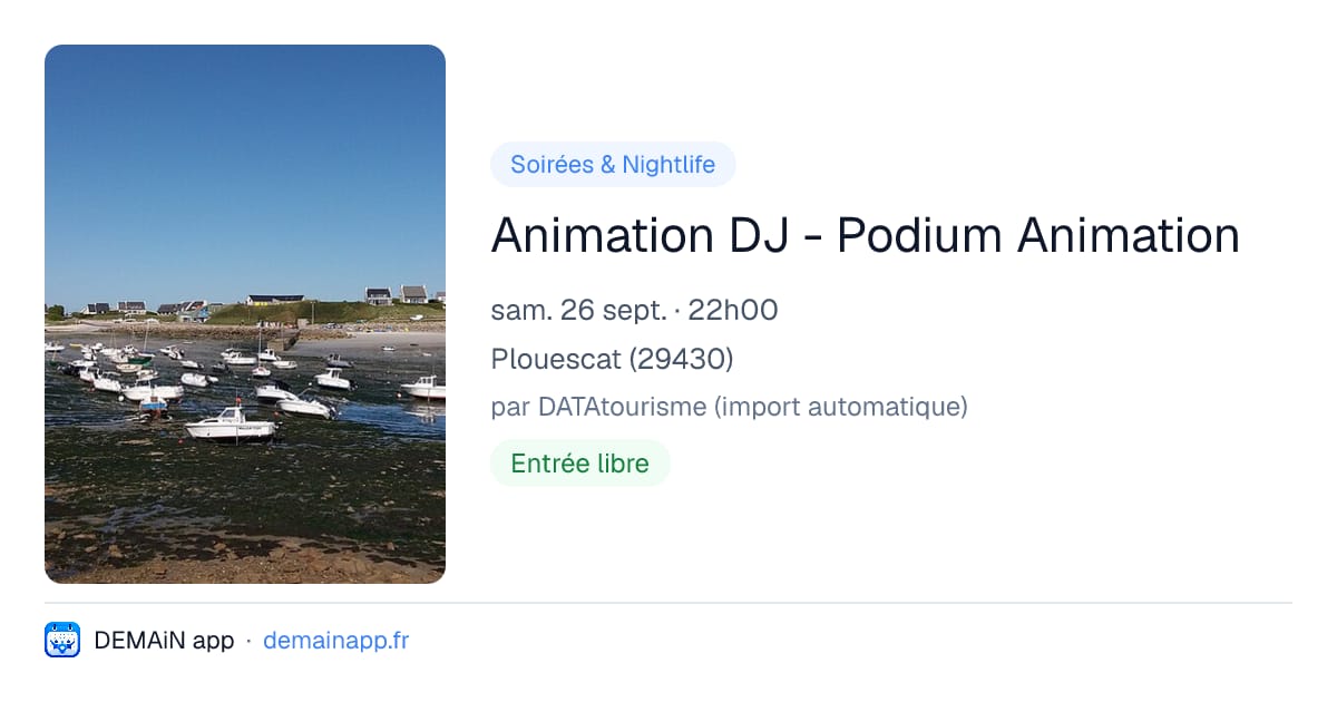Animation DJ - Podium Animation — Plouescat