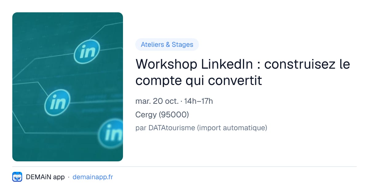 Workshop LinkedIn : construisez le compte qui convertit — Cergy