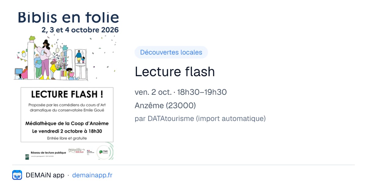 Lecture flash — Anzême