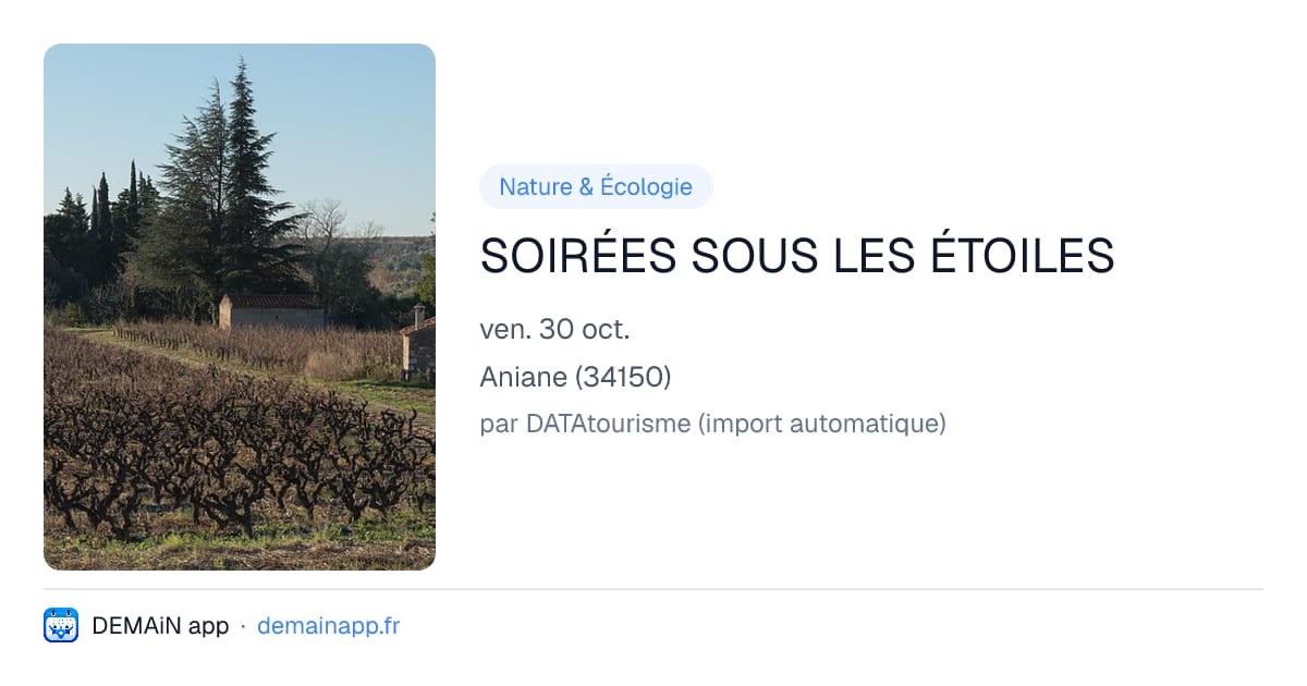 SOIRÉES SOUS LES ÉTOILES — Aniane