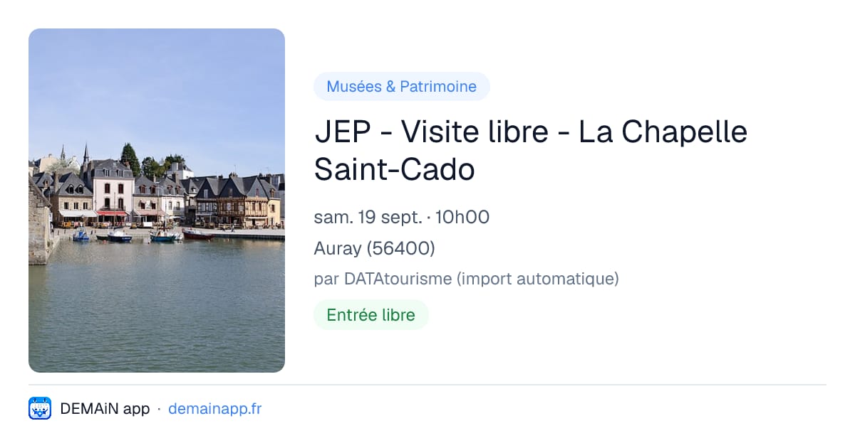 JEP - Visite libre - La Chapelle Saint-Cado — Auray