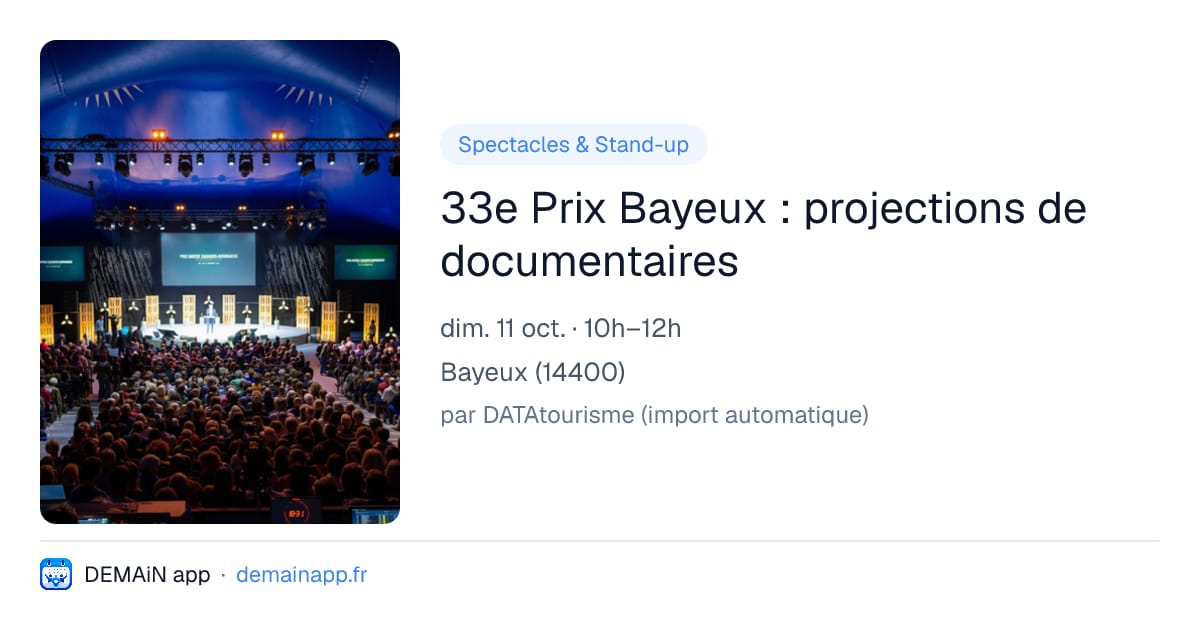 33e Prix Bayeux : projections de documentaires — Bayeux