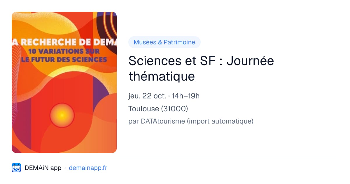 Sciences et SF : Journée thématique — Toulouse