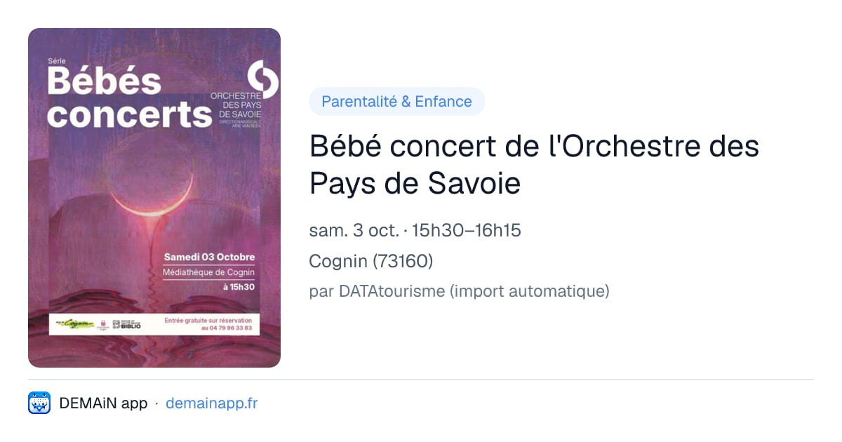 Bébé concert de l'Orchestre des Pays de Savoie — Cognin