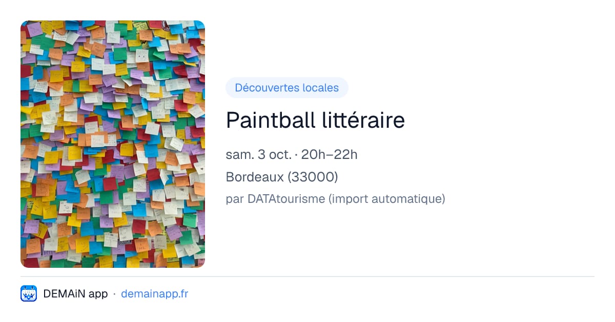 Paintball littéraire — Bordeaux