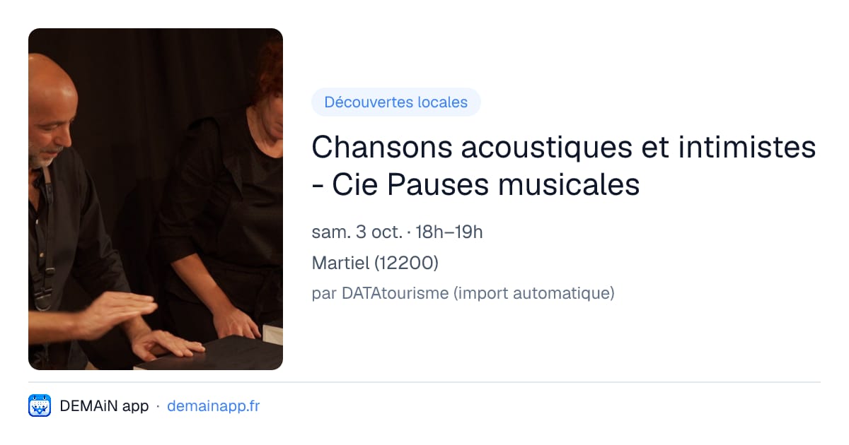 Chansons acoustiques et intimistes - Cie Pauses musicales — Martiel