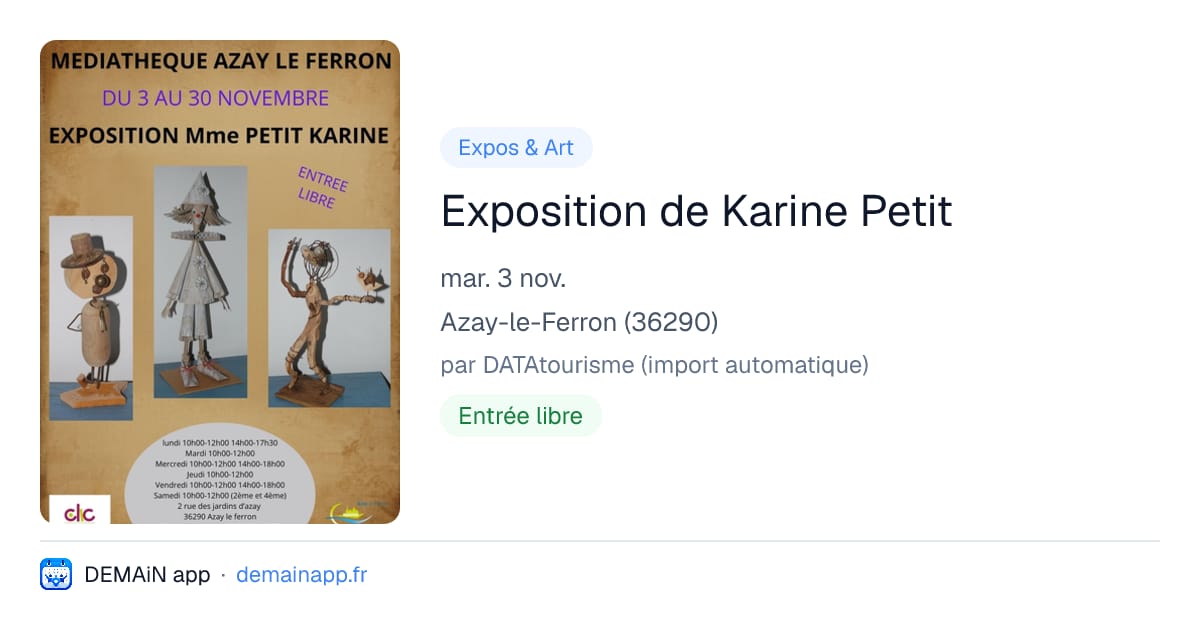 Exposition de Karine Petit — Azay-le-Ferron