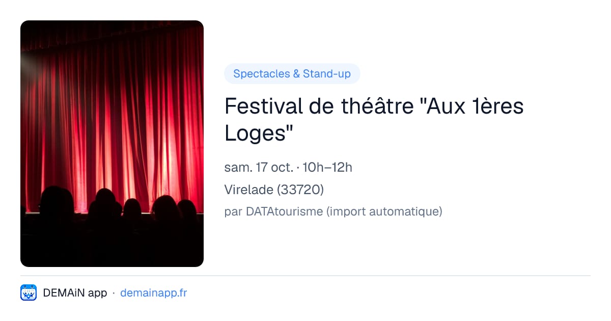 Festival de théâtre "Aux 1ères Loges" — Virelade