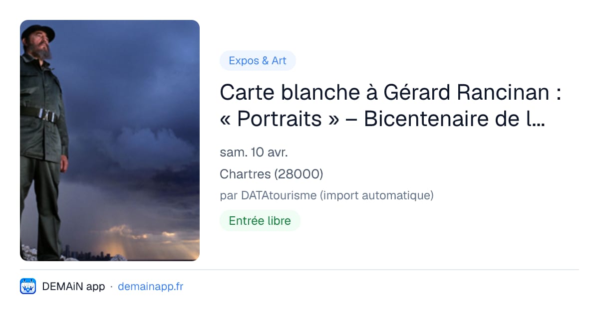 Carte blanche à Gérard Rancinan : « Portraits » – Bicentenaire de la photographie — Chartres