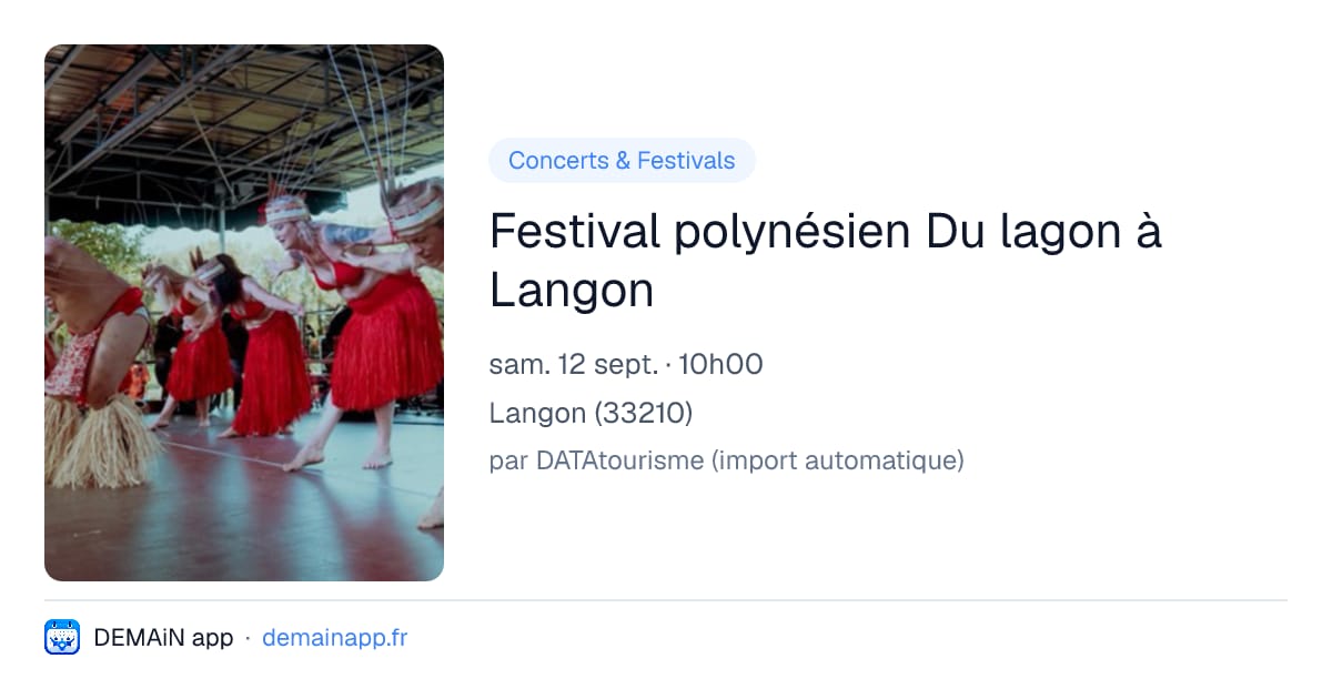 Festival polynésien Du lagon à Langon — Langon
