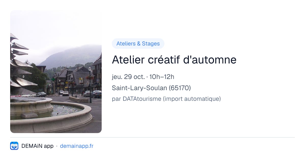 Atelier créatif d'automne — Saint-Lary-Soulan