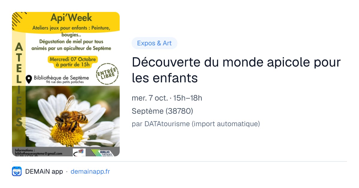 Découverte du monde apicole pour les enfants — Septème