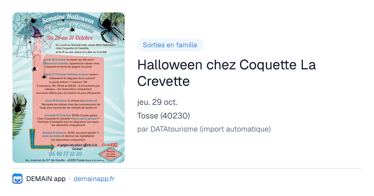Halloween chez Coquette La Crevette — Tosse
