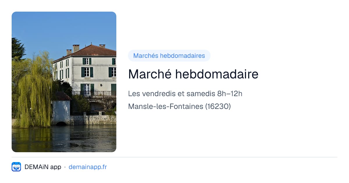 Marché hebdomadaire — Mansle-les-Fontaines