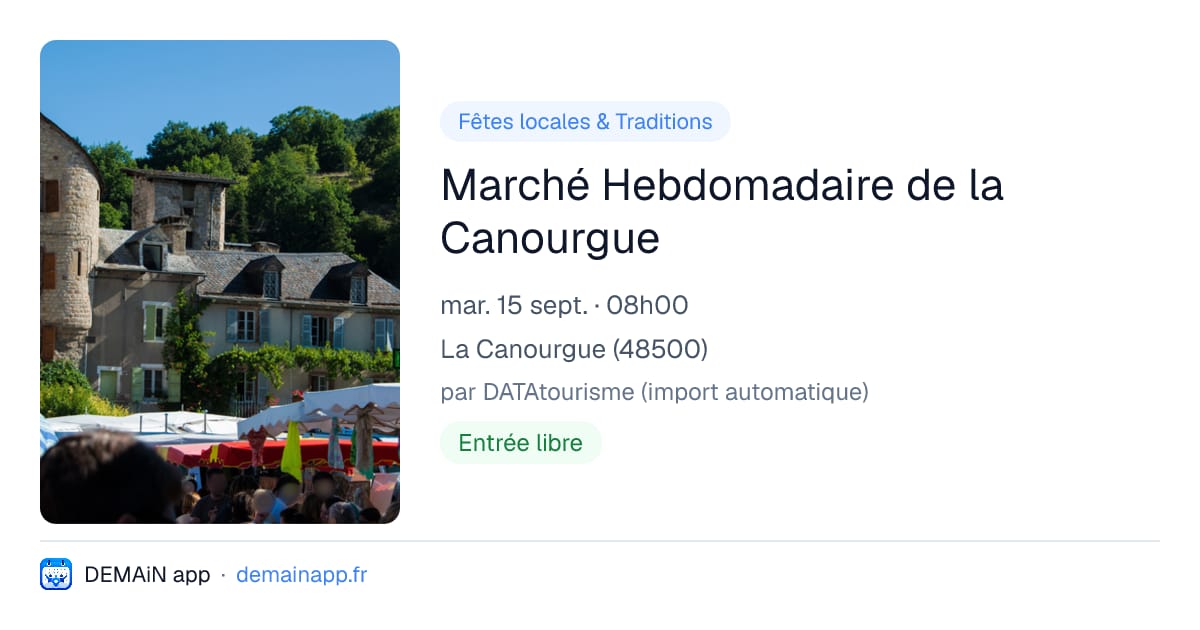 Marché Hebdomadaire de la Canourgue — La Canourgue