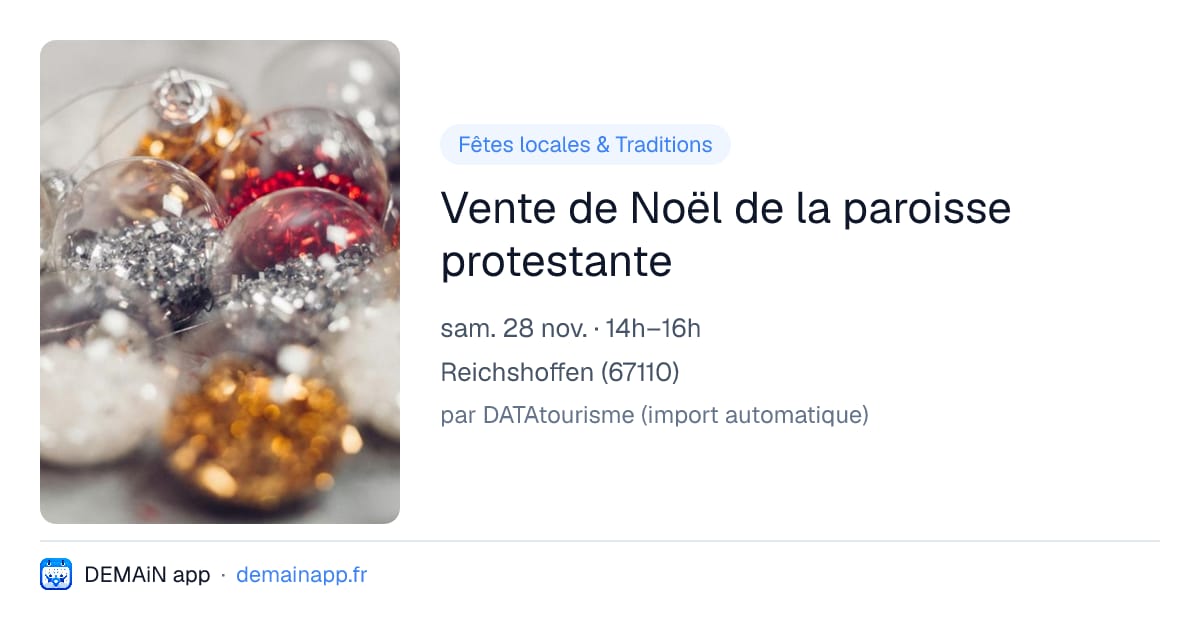Vente de Noël de la paroisse protestante — Reichshoffen