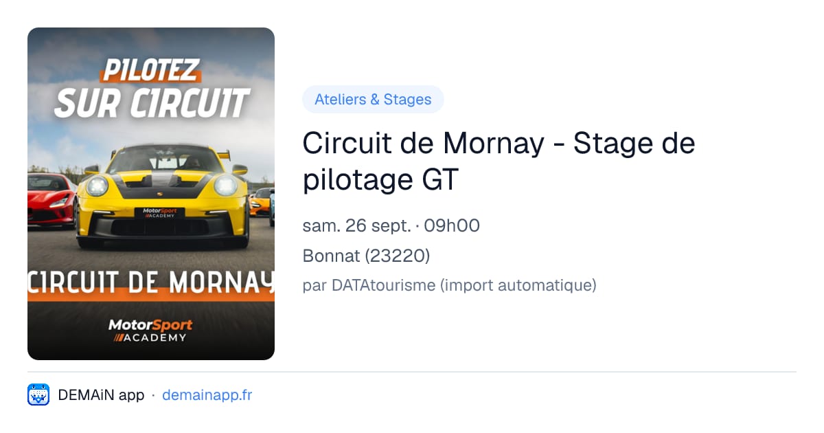 Circuit de Mornay - Stage de pilotage GT — Bonnat