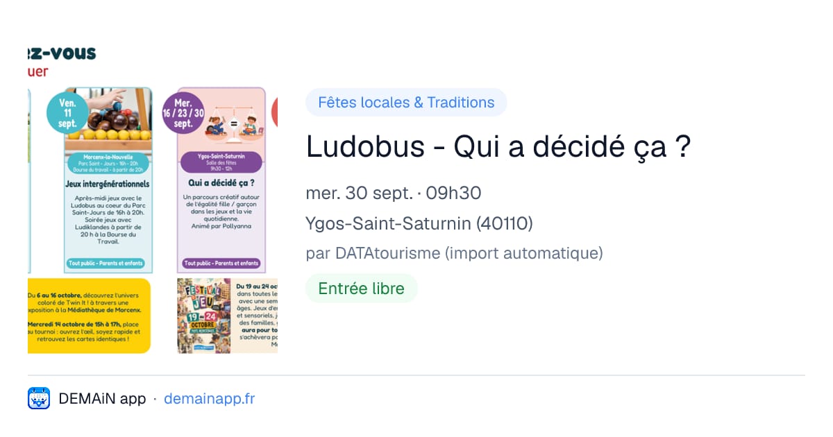 Ludobus - Qui a décidé ça ? — Ygos-Saint-Saturnin