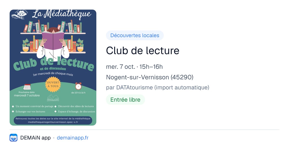 Club de lecture — Nogent-sur-Vernisson