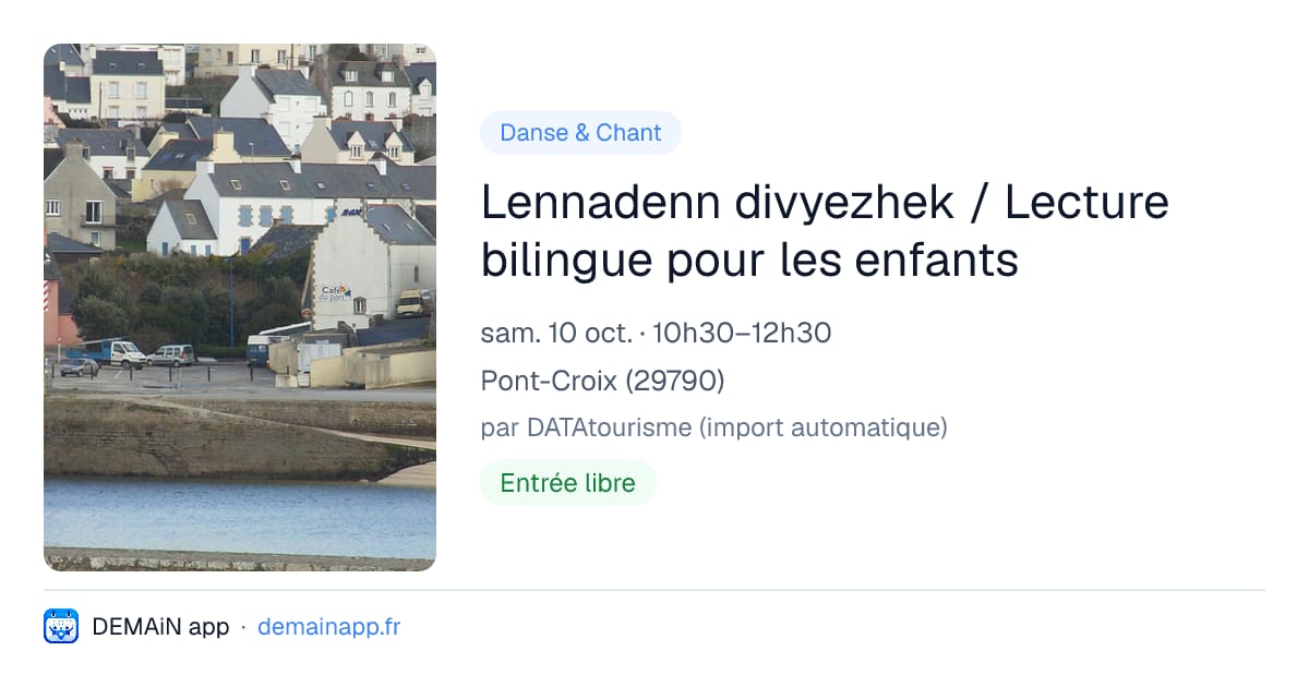 Lennadenn divyezhek / Lecture bilingue pour les enfants — Pont-Croix