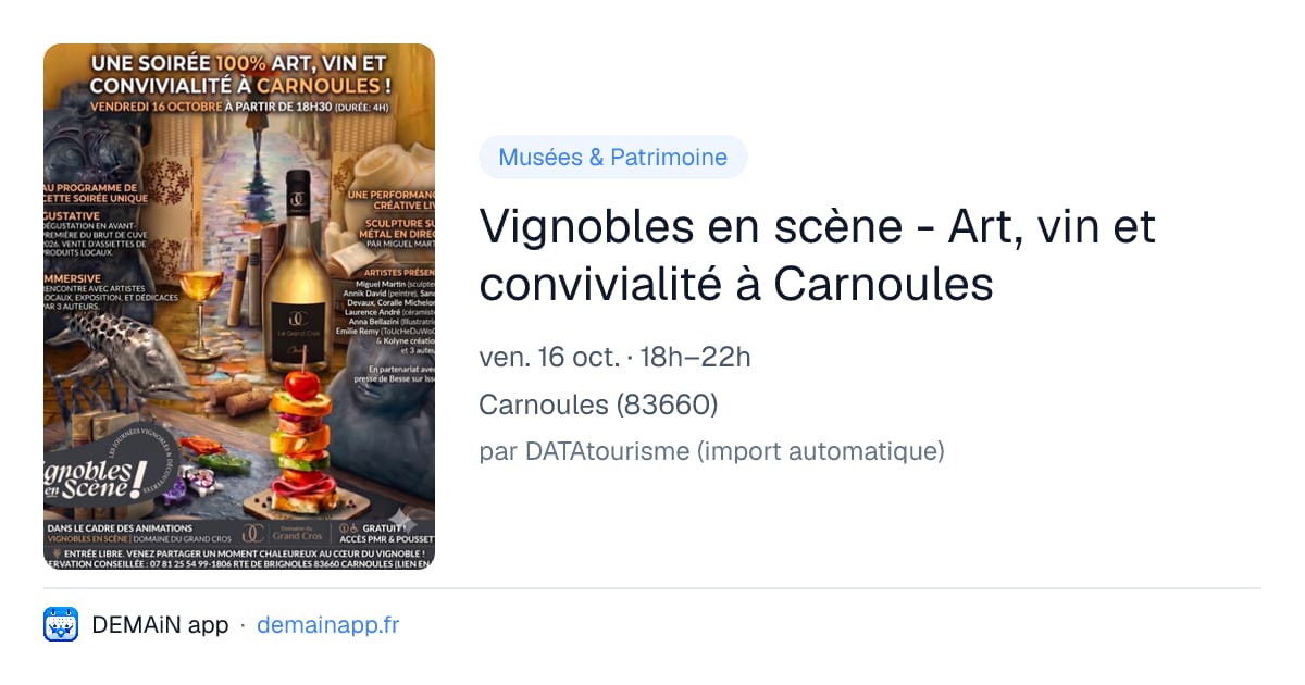 Vignobles en scène - Art, vin et convivialité à Carnoules — Carnoules