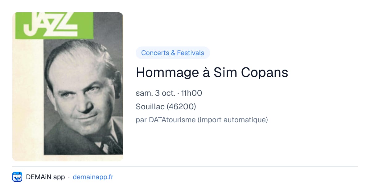 Hommage à Sim Copans — Souillac