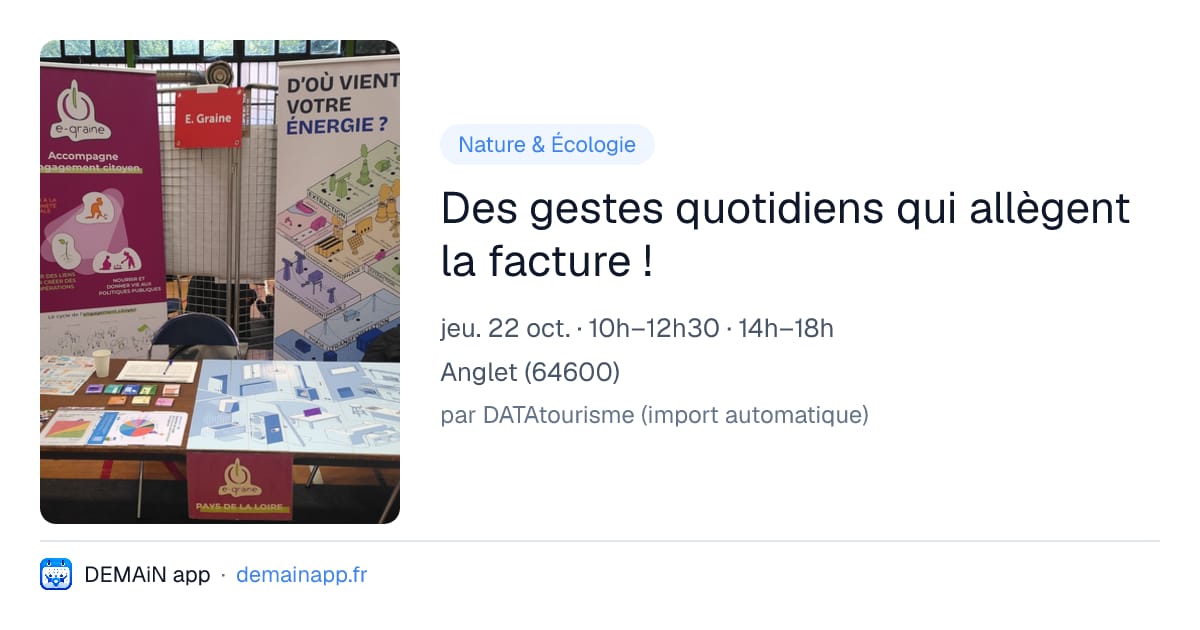 Des gestes quotidiens qui allègent la facture ! — Anglet