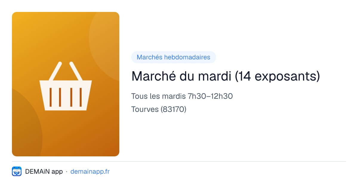 Marché du mardi (14 exposants) — Tourves