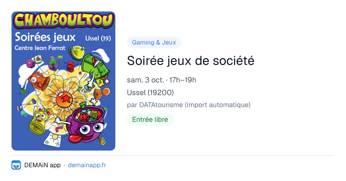 Soirée jeux de société — Ussel
