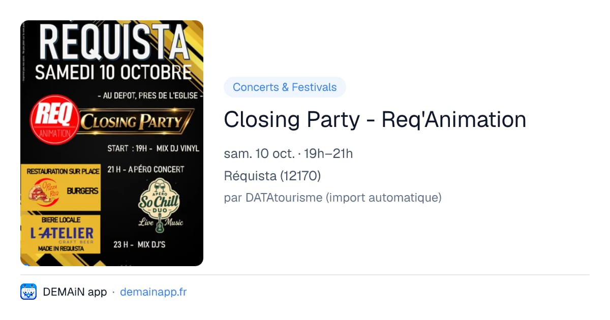 Closing Party - Req'Animation — Réquista