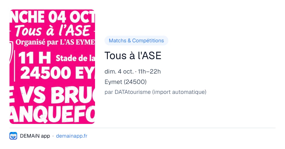 Tous à l'ASE — Eymet