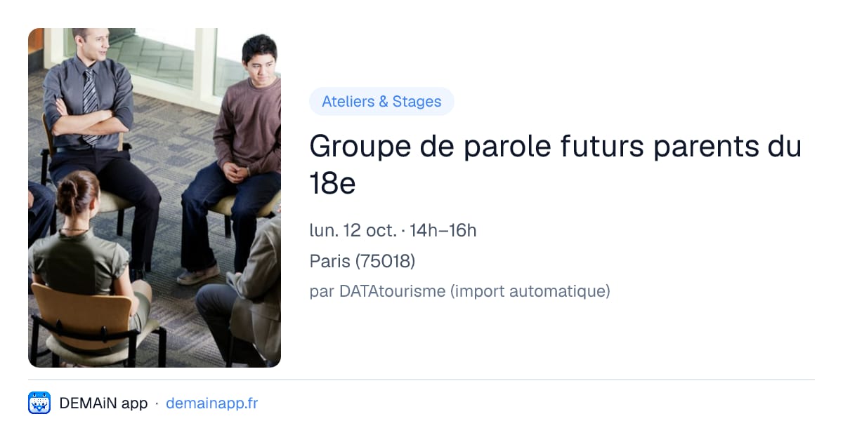 Groupe de parole futurs parents du 18e — Paris