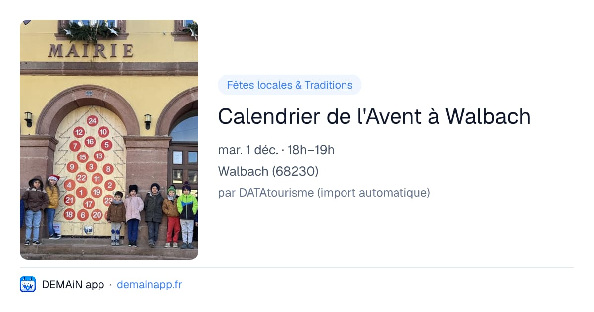 Calendrier de l'Avent à Walbach — Walbach