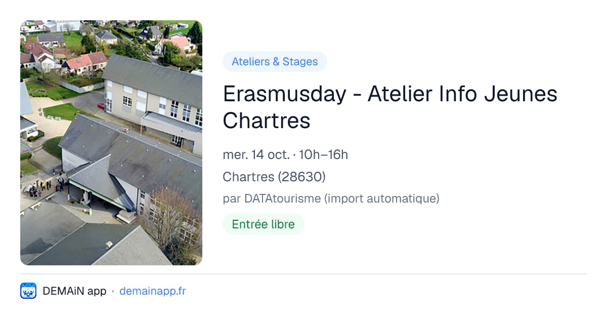 Erasmusday - Atelier Info Jeunes Chartres — Chartres