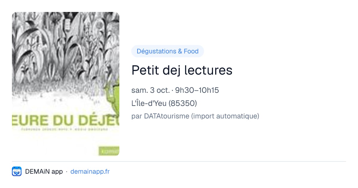 Petit dej lectures — L'Île-d'Yeu