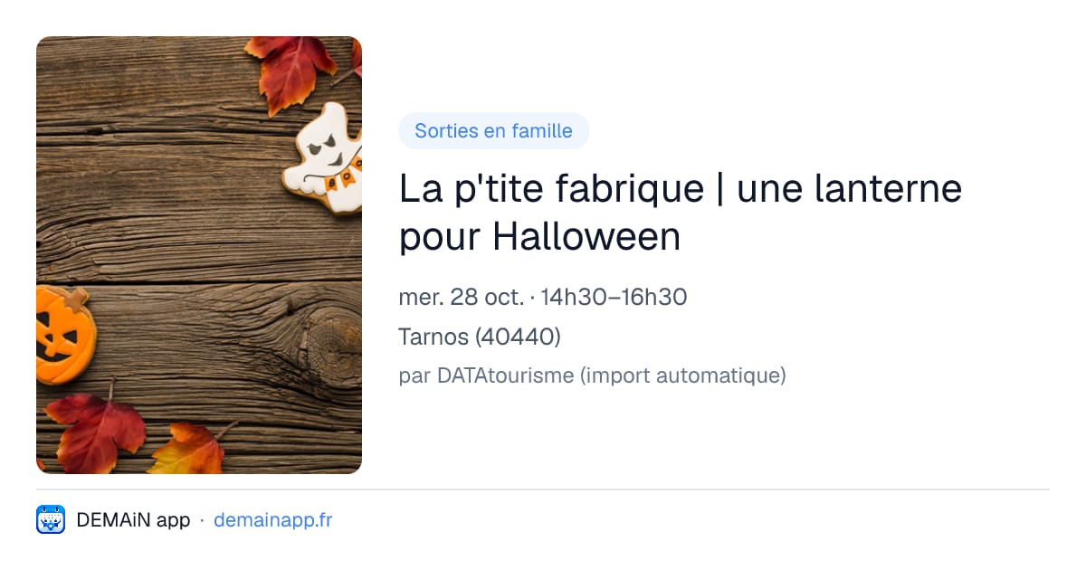 La p'tite fabrique | une lanterne pour Halloween — Tarnos