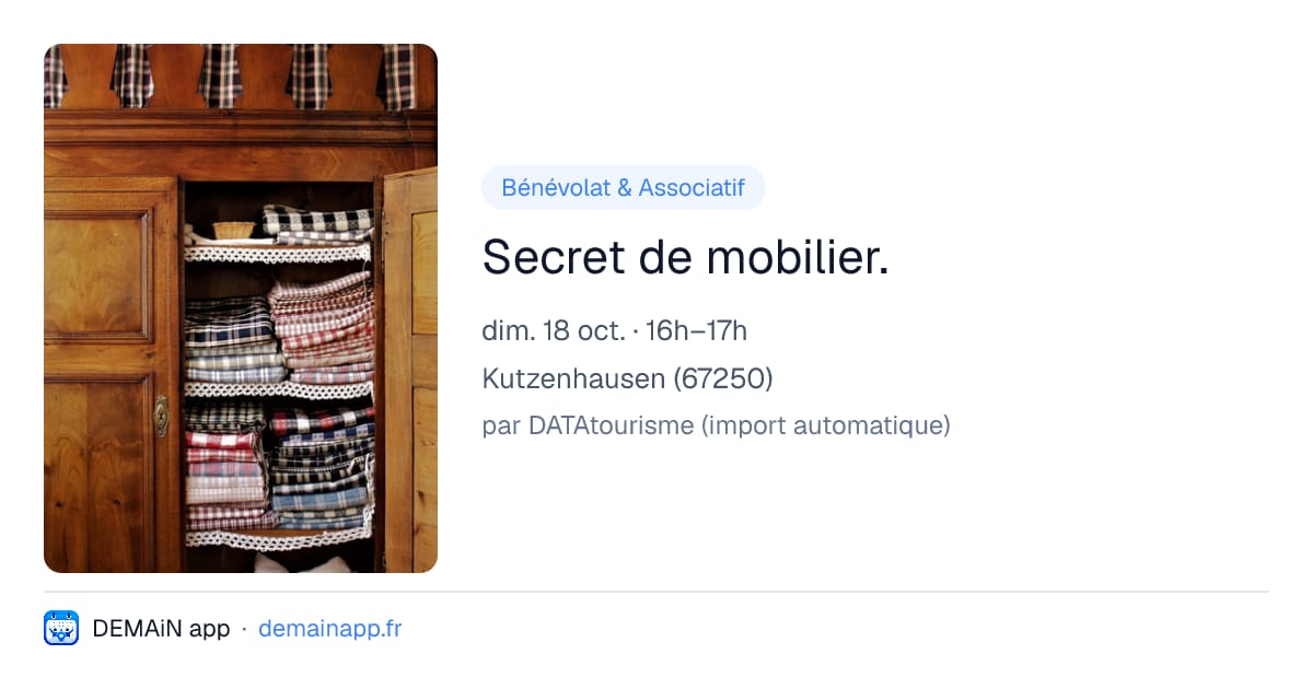 Secret de mobilier. — Kutzenhausen