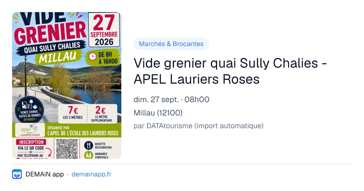 Vide grenier quai Sully Chalies - APEL Lauriers Roses — Millau