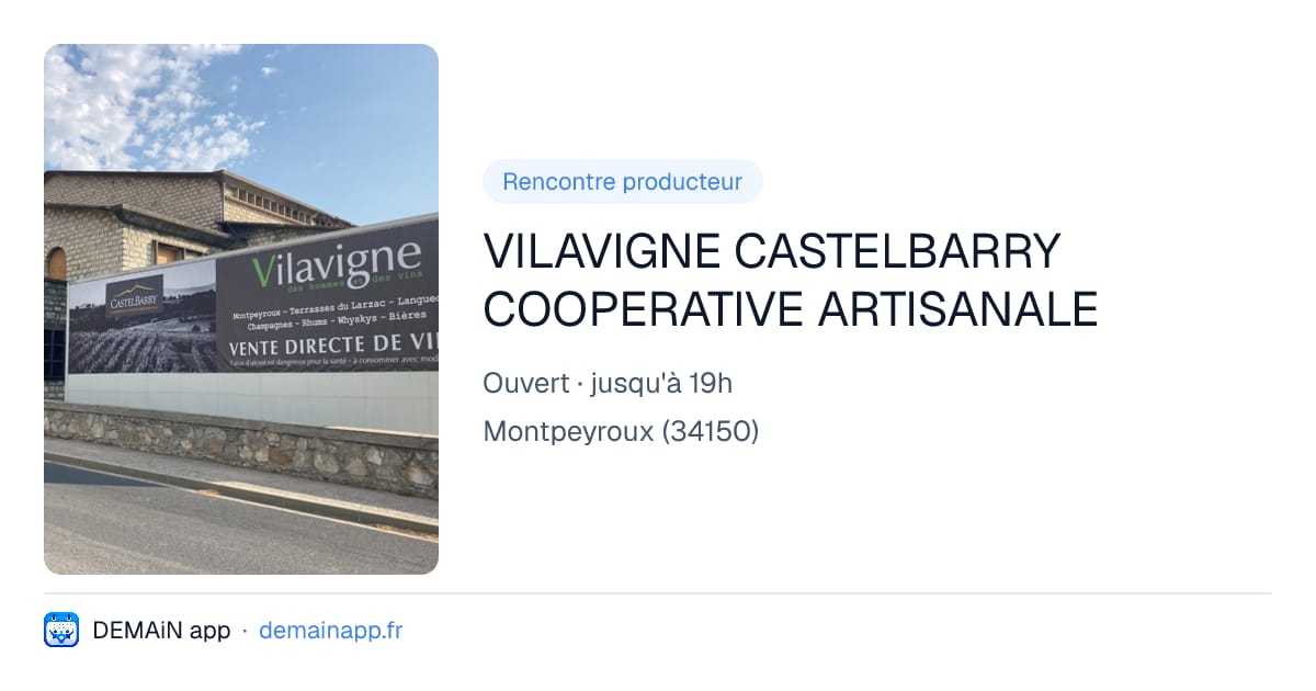 VILAVIGNE CASTELBARRY COOPERATIVE ARTISANALE — Montpeyroux