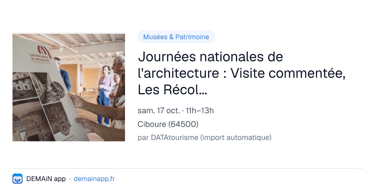 Journées nationales de l'architecture : Visite commentée, Les Récollets réinventés — Ciboure