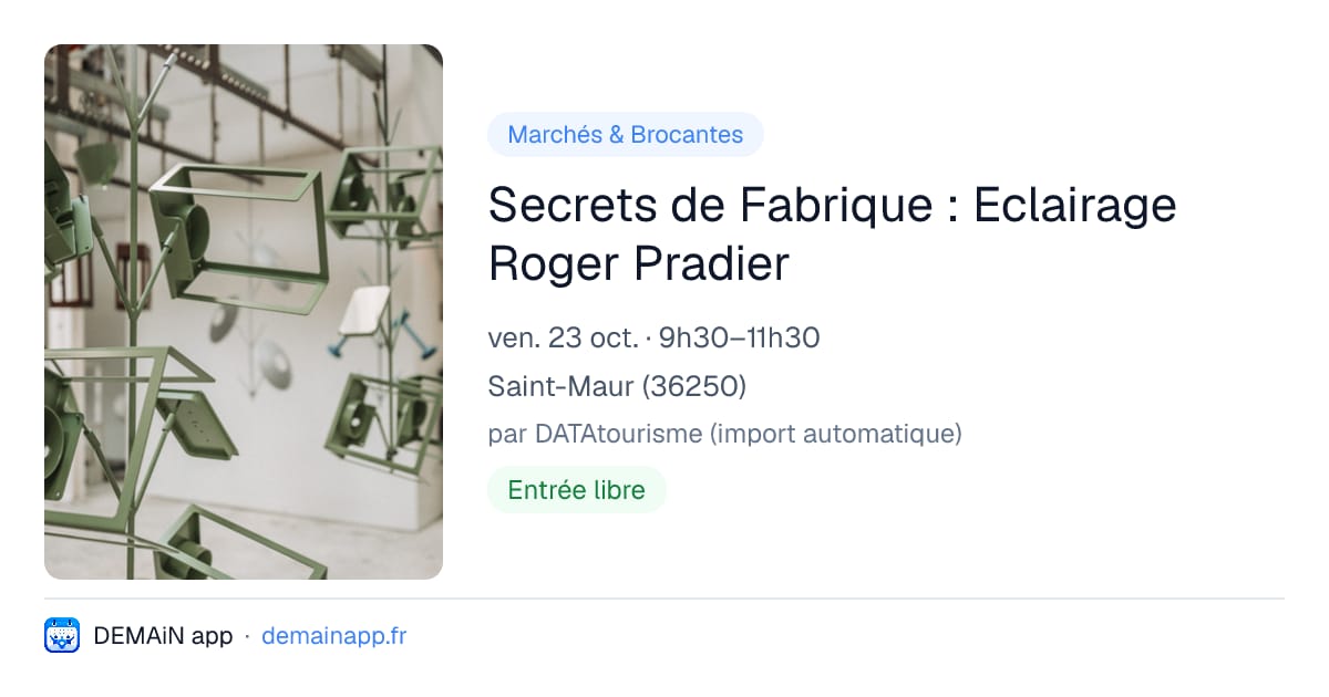 Secrets de Fabrique : Eclairage Roger Pradier — Saint-Maur