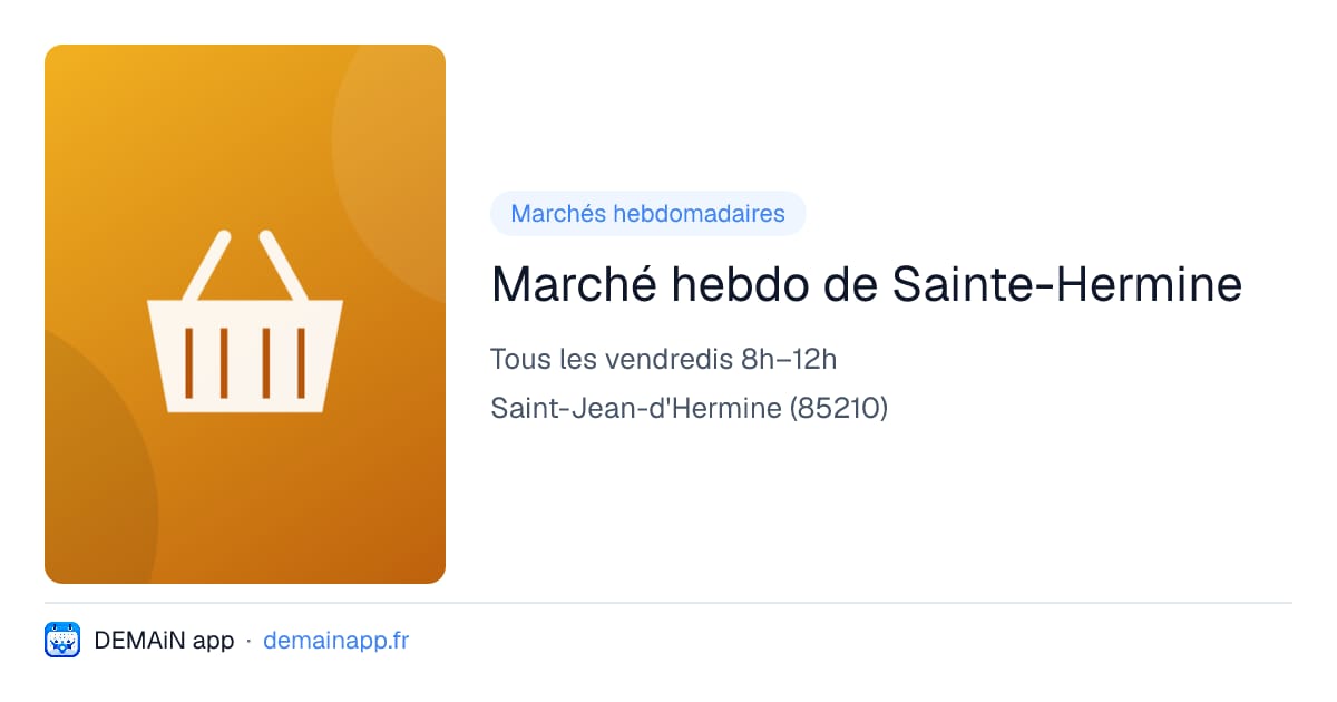 Marché hebdo de Sainte-Hermine — Saint-Jean-d'Hermine