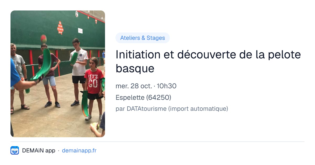 Initiation et découverte de la pelote basque — Espelette