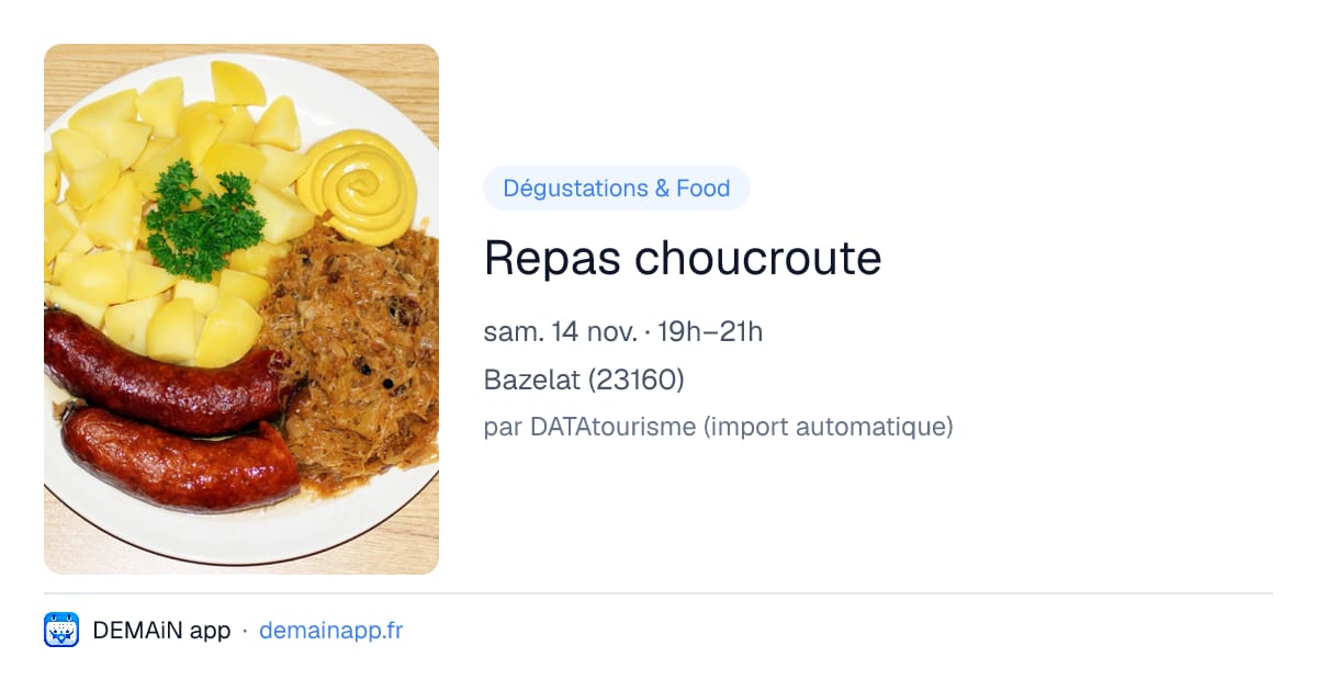 Repas choucroute — Bazelat