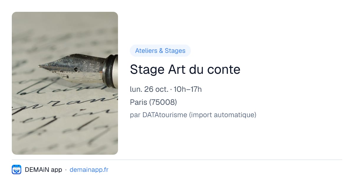 Stage Art du conte — Paris