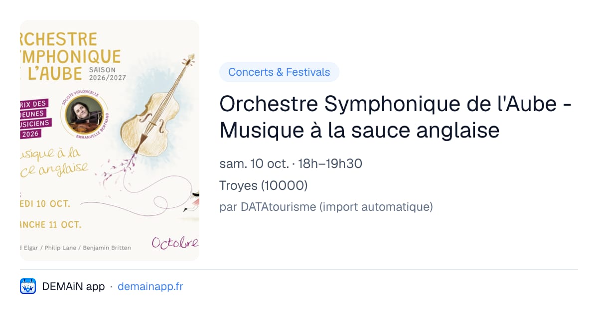 Orchestre Symphonique de l'Aube - Musique à la sauce anglaise — Troyes