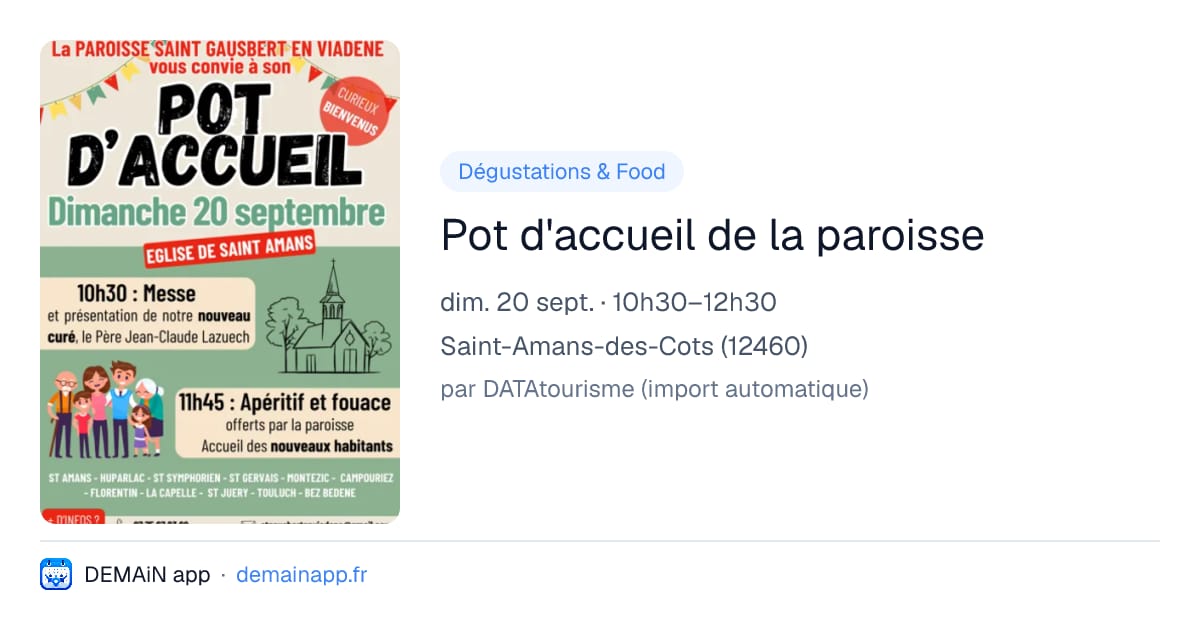 Pot d'accueil de la paroisse — Saint-Amans-des-Cots