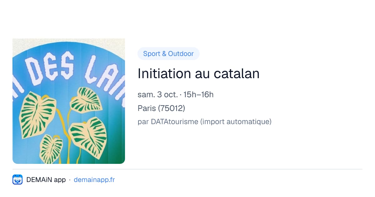 Initiation au catalan — Paris