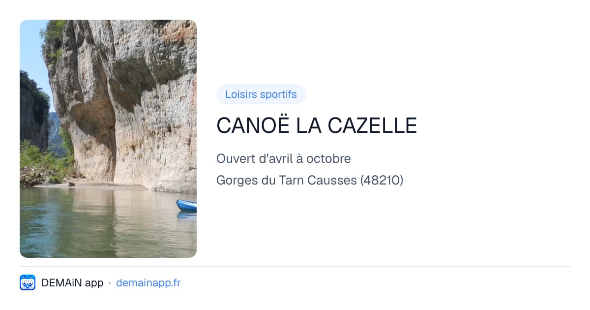 CANOË LA CAZELLE — Gorges du Tarn Causses