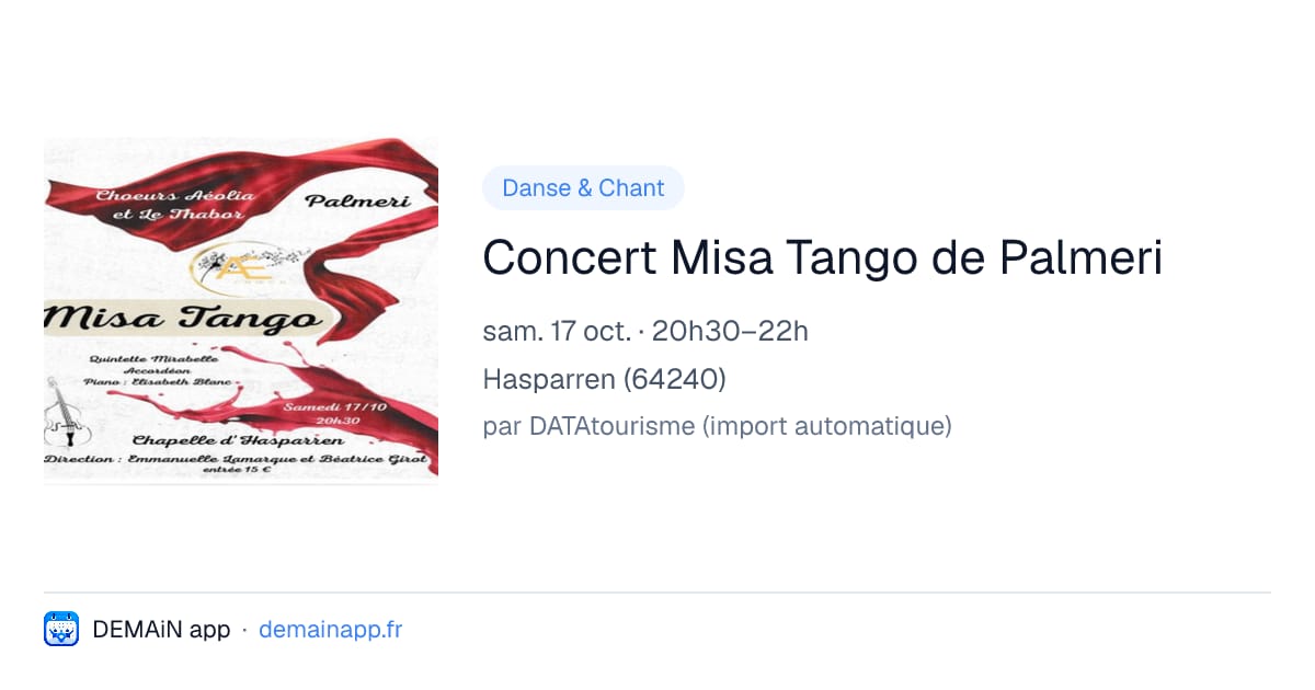 Concert Misa Tango de Palmeri — Hasparren